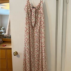 Nasty Gal Red Floral Maxi Dress